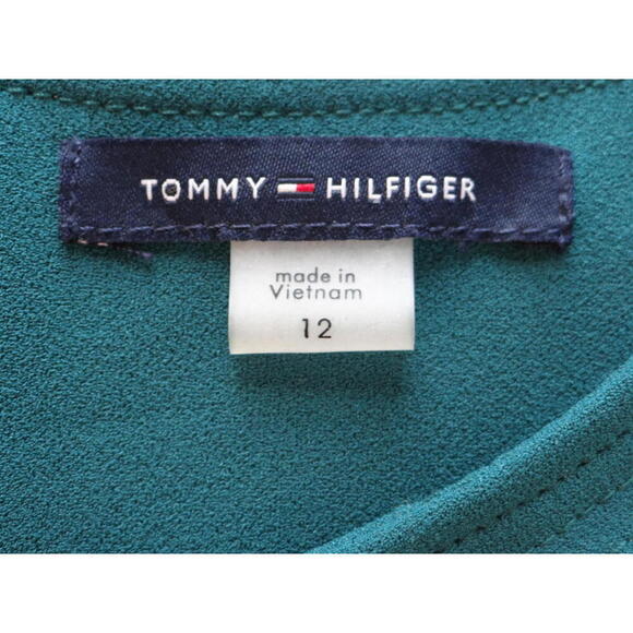 Elegant Teal Shift Dress with Decorated Neckline - Picture 7 of 7